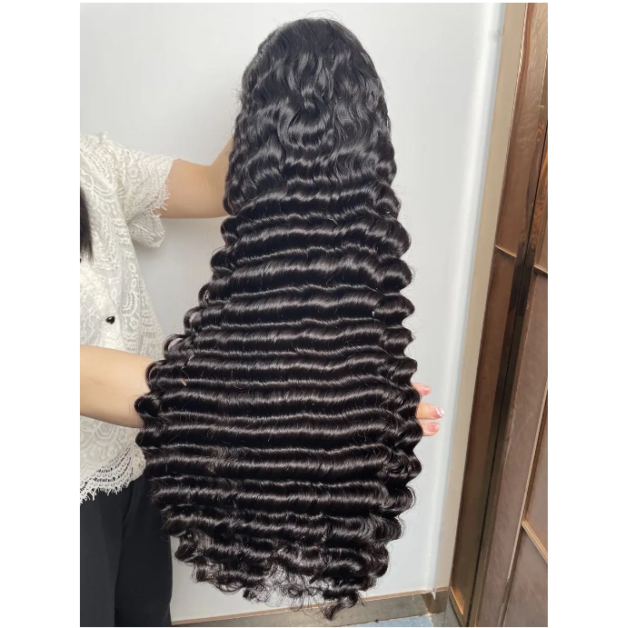 XBL hair Wholesale Glueless Wig Pineapple Wave 13x4 HD Lace Frontal Wig Bleached Knots Pre-plucked Human hair Single Knot