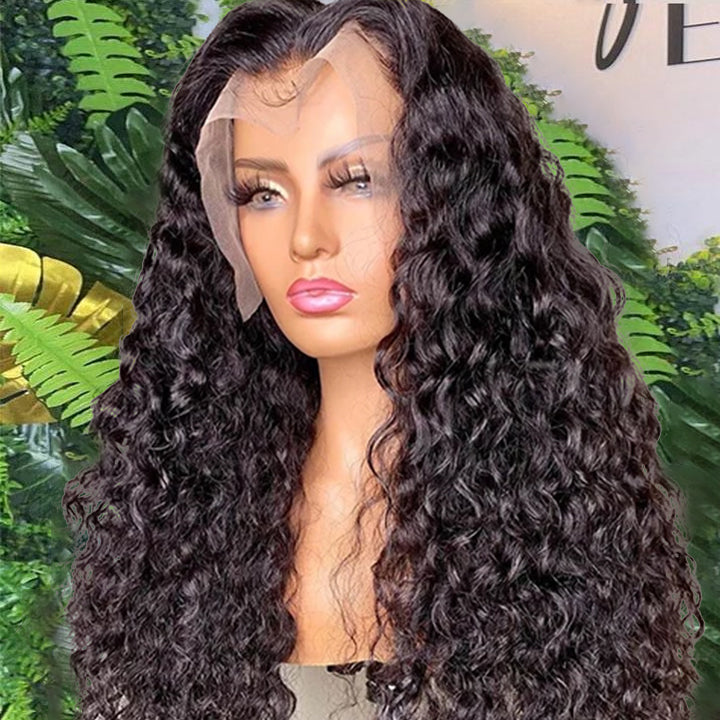 180% Density 13×4 Transprent Lace Frontal Wig Water Wave