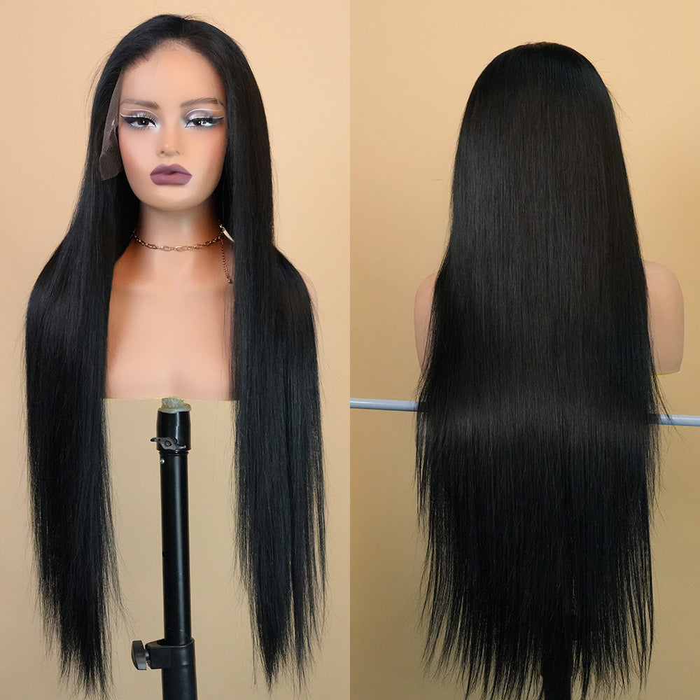 XBL Hair Jet Black #1 Straight Lace Front Wig 13x4/13x6 HD Lace Frontal Wig with Baby Hair Pre-plucked Hairline