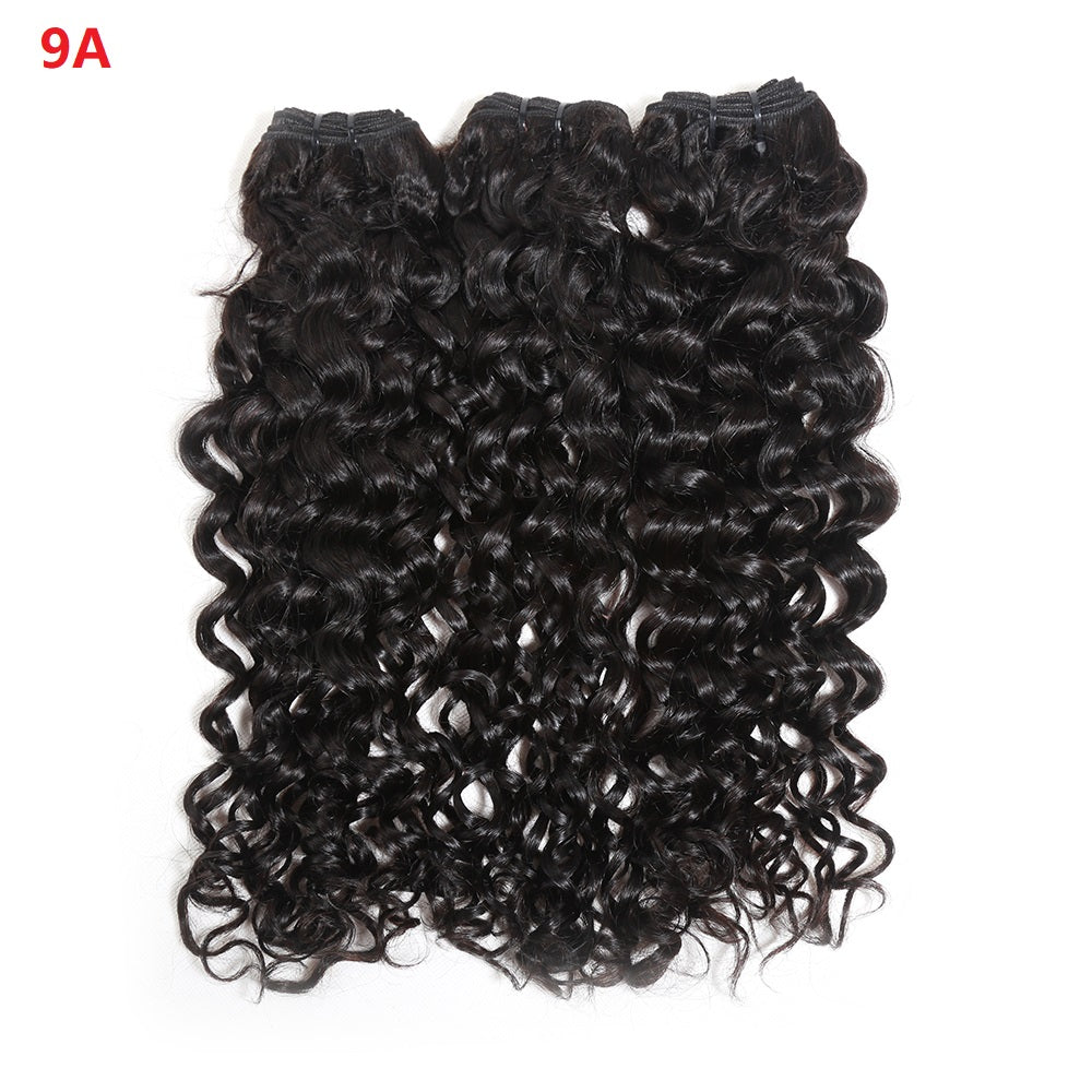 XBL Hair 9A/10A12A Jerry Curl 6x6 HD Closure With 3 Hair Bundles