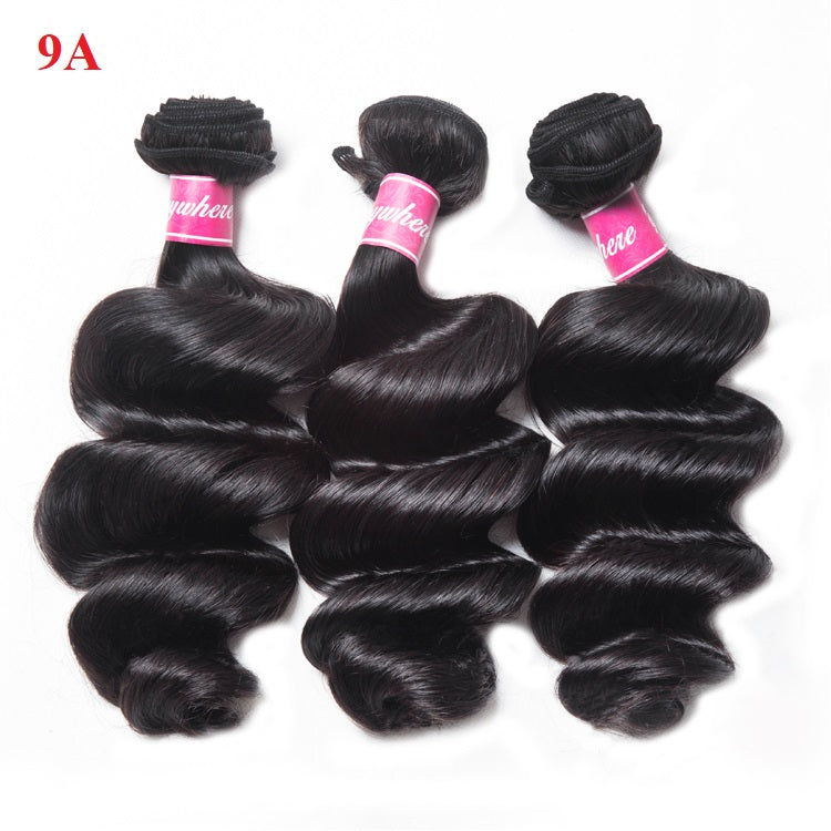 XBL Hair 9A/10A/12A Loose Wave Human Hair 3 Bundles with 13x4 Lace Frontal