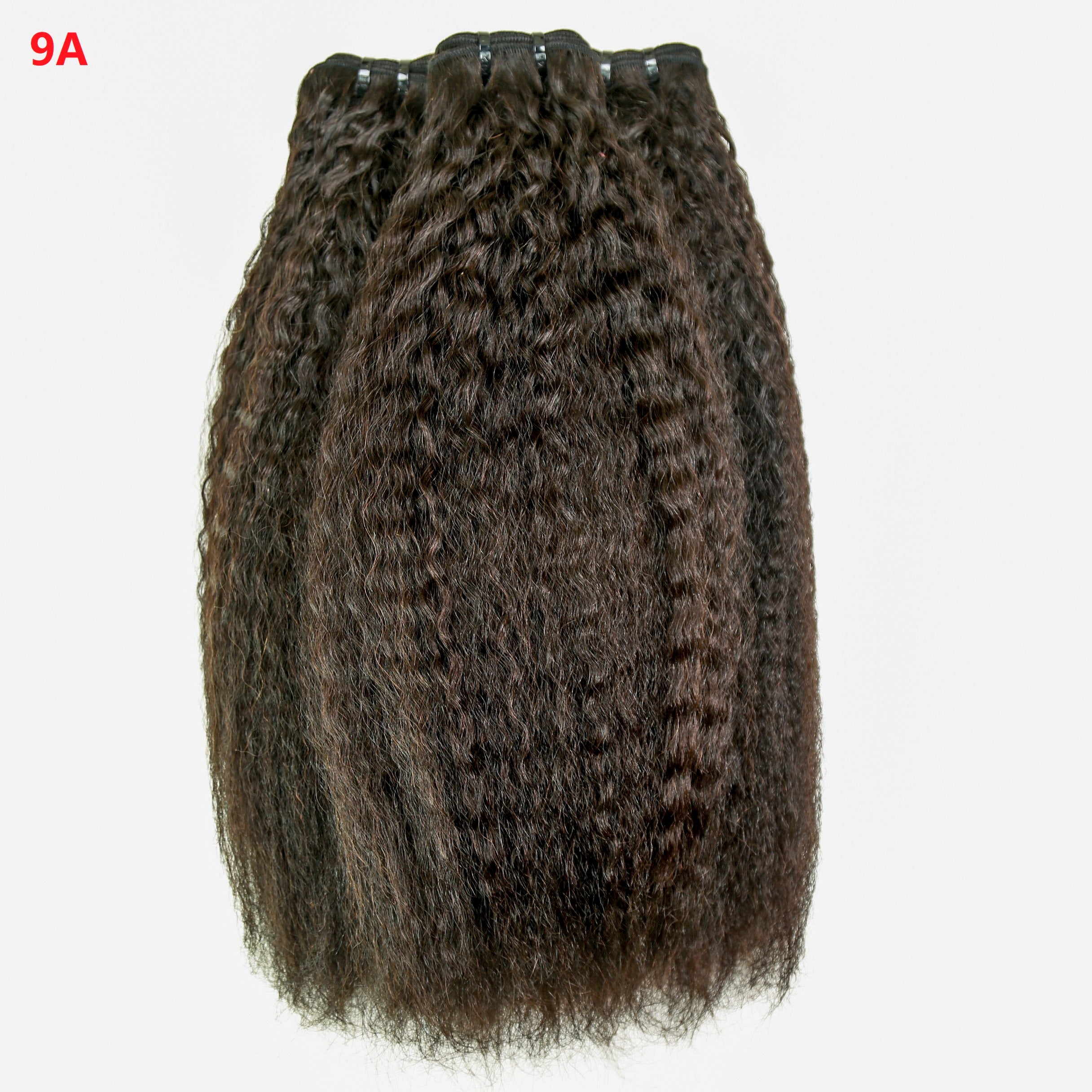 XBL Hair Kinky Straight Human Hair 3 Bundles with 4x4 Lace Closure