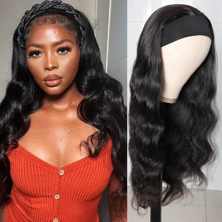 XBL Hair 250% Density Glueless Body Wave Headband Wig Human Hair Wigs Virgin Hair Headband Wig