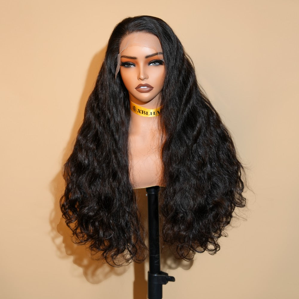 XBL Hair 13x6/13x4  Lace Front Raw Natural Inborn Wavy Wig HD Human Hair 250% Density Frontal Wig