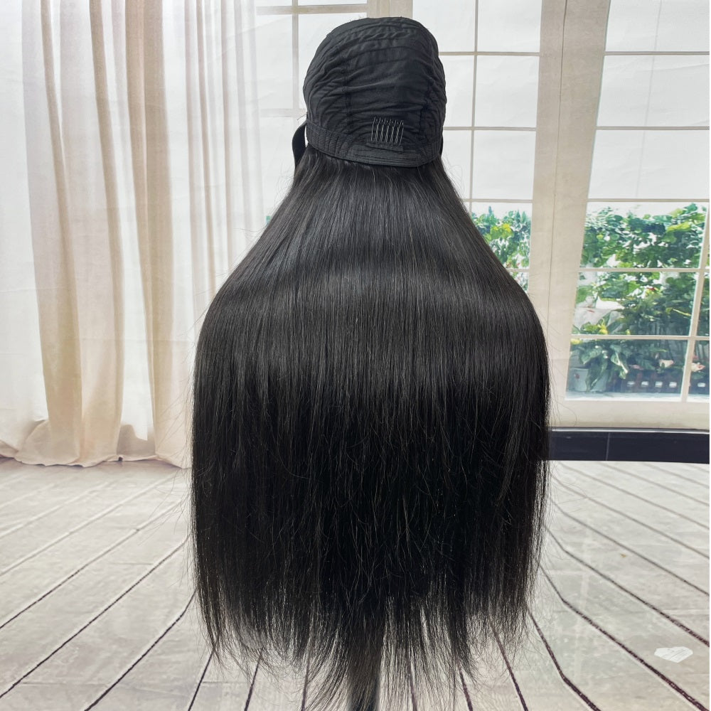 XBL hair Wholesale Glueless Wig Straight 5x5 HD Lace Closure Wig Bleached Knots Pre-plucked Human hair Wig