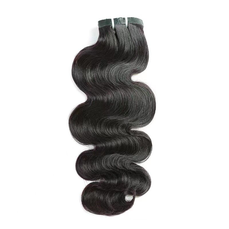 XBL Hair Seamless Clip in Hair Extensions 100g Silicone Weft body Wave Black Hair