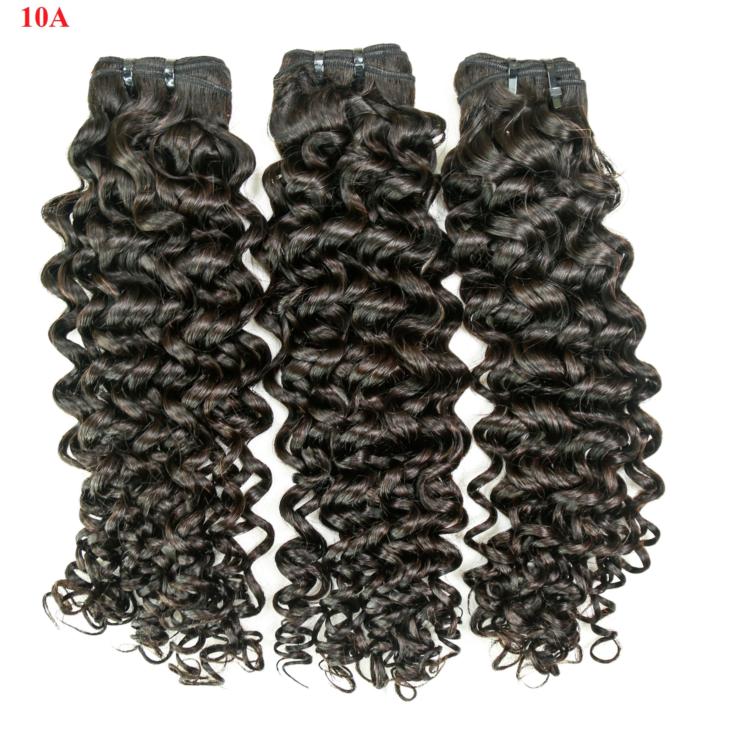 XBL Hair Jerry Curl Hair 3 Bundles with 4x4 Lace Closure Wet And Wavy