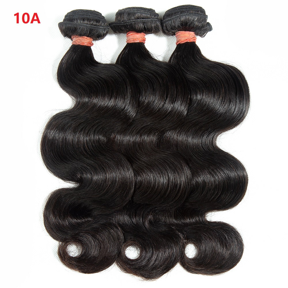 XBL Hair 9A/10A12A Body Wave Soft 3 Human Hair Bundles With with 6x6 HD Closure