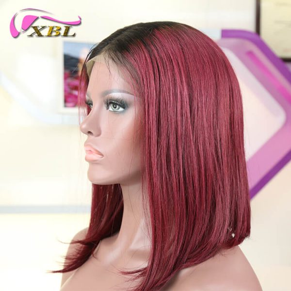 1b99j Ombre Burgundy Bob Wig Lace Front Wigs