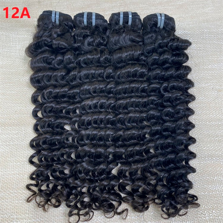 XBL Hair 9A/10A12A Soft And Full Deep Wave Hair 3 Bundles with 5x5 Lace Closure
