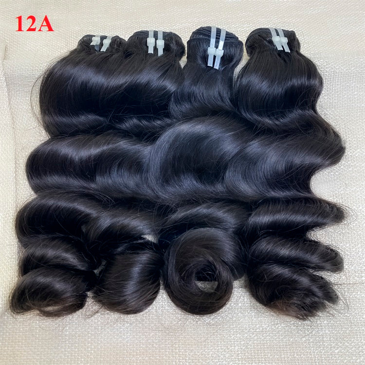 XBL Hair 9A/10A/12A Loose Wave 3 Bundles with 13x6 Frontal with Preplucked Hairline