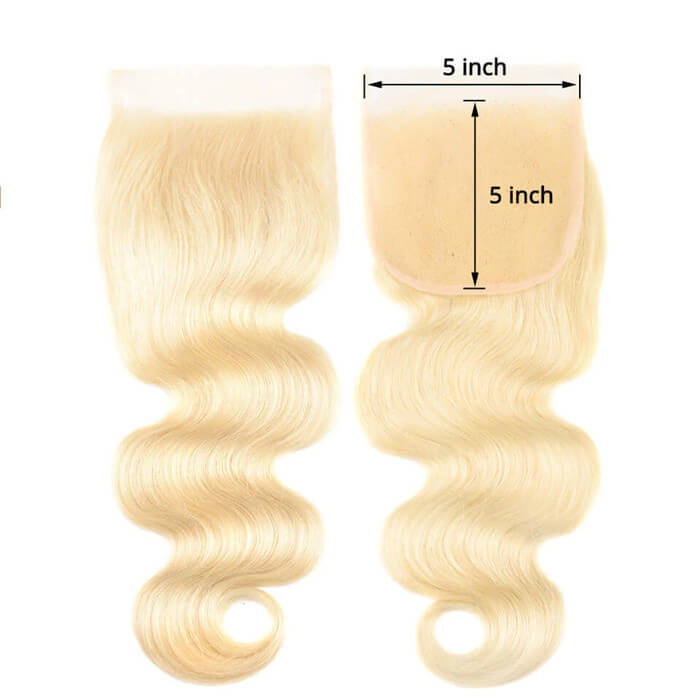 XBL Hair #613 Blonde Body Wave Hair 3 Bundles with 5x5 HD Closure