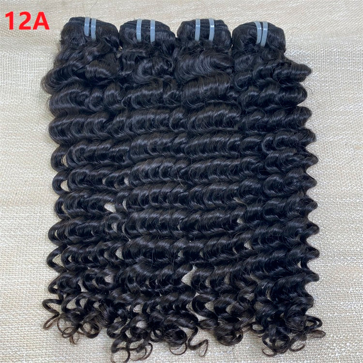 XBL Hair 9A/10A/12A Deep Wave Human Hair 3 Bundles with 13x4 Lace Frontal