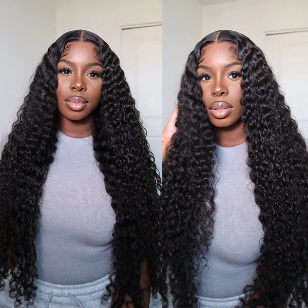 XBL Hair 9A/10A/12A Deep Wave 3 Bundles with 13x6 Frontal with Preplucked Hairline