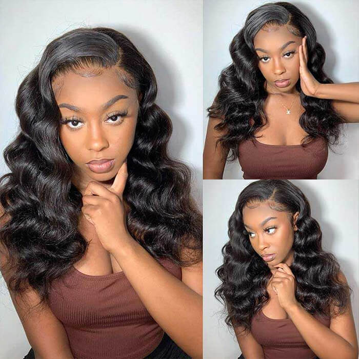 XBL Hair 9A/10A/12A Loose Wave Human Hair 3 Bundles with 13x4 Lace Frontal