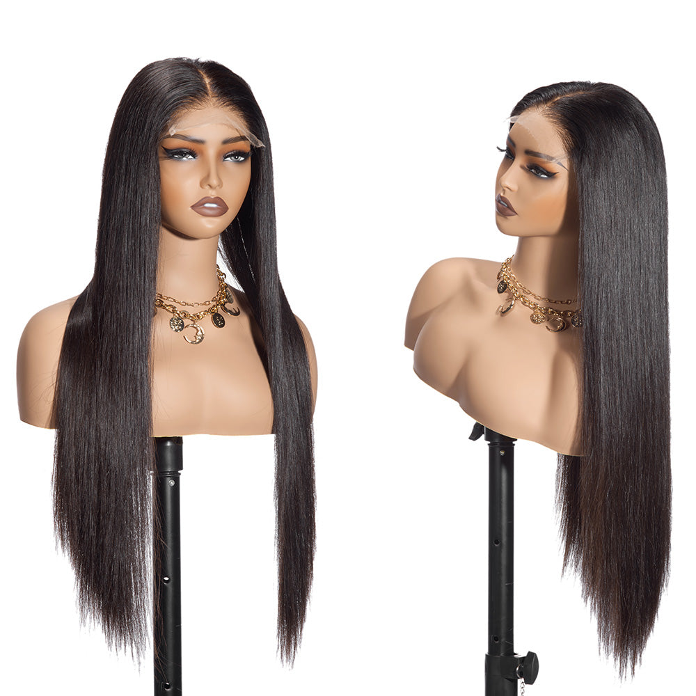 LA Warehouse Shipping XBL Hair Straight Lace Closure Wig 5x5 HD Lace Closure Wig Pre-plucked Straight Human Hair Wig