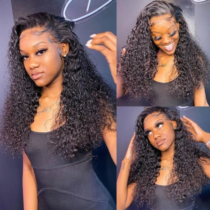 XBL Hair Curly Hair 100% Human Hair 3 Bundles With 4x4 Lace Closure