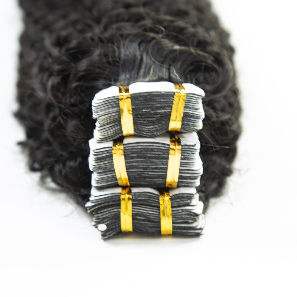 XBL Hair Curly Tape In 100% Virgin Human Hair Tape Ins Hair Extensions