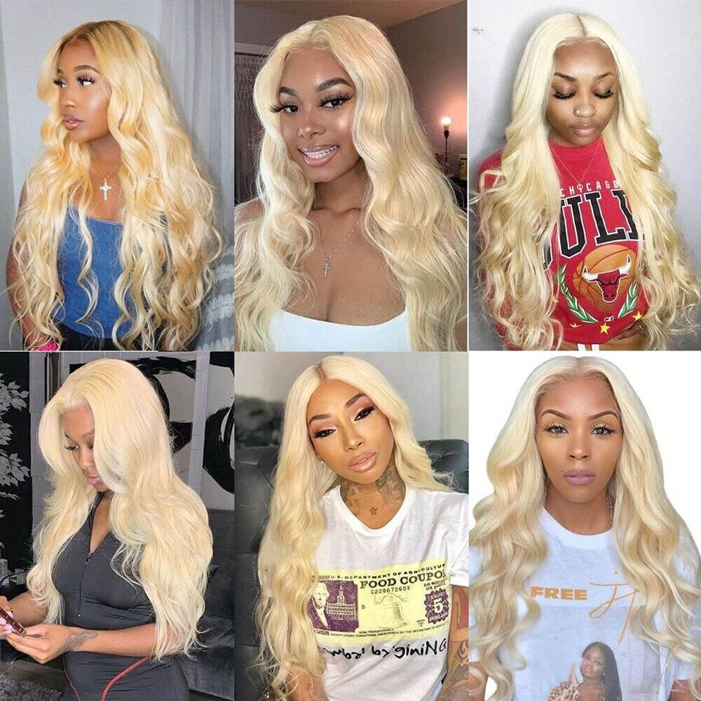 XBL Hair #613 Blonde Body Wave Human Hair 3 Bundles with 13x4 Frontal