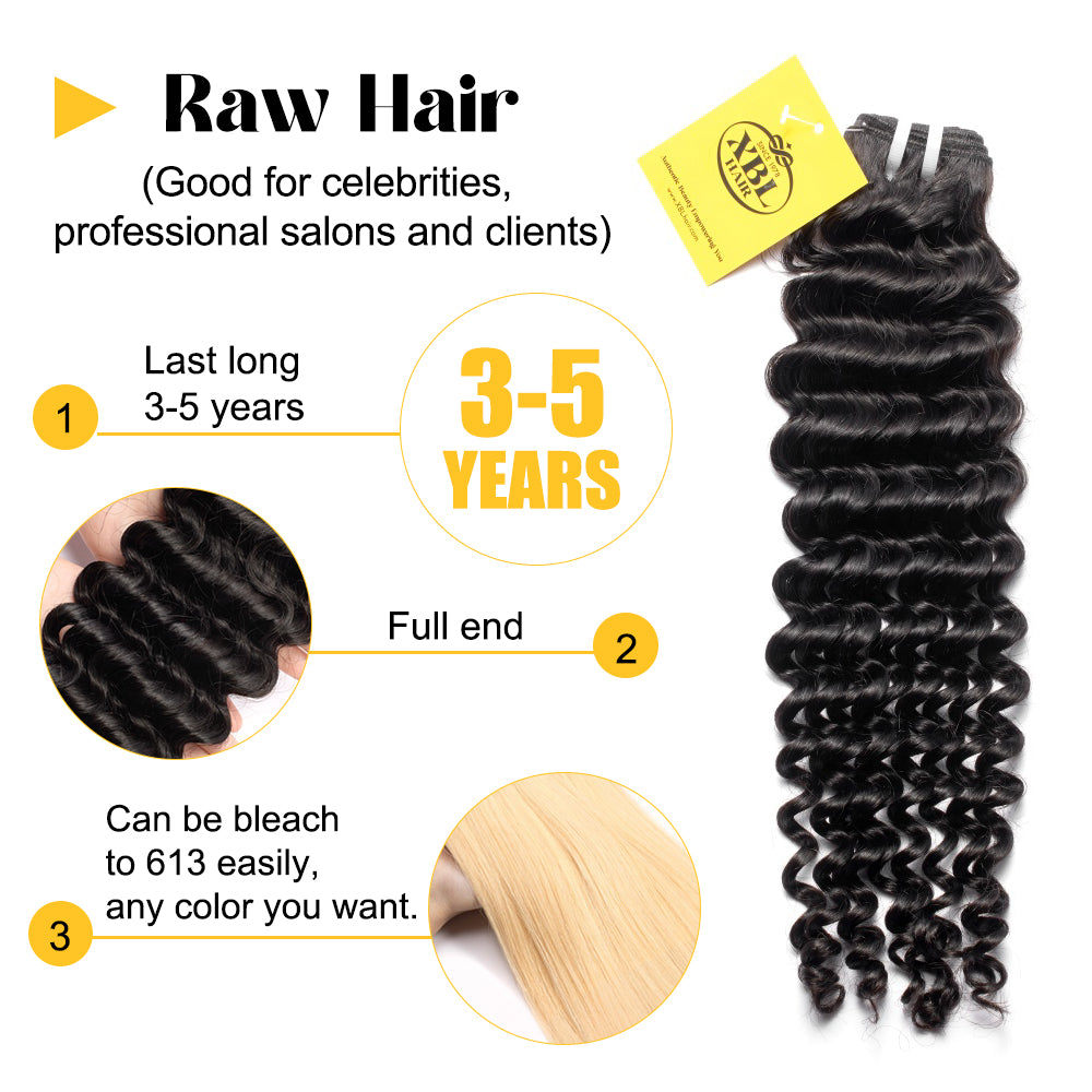 Raw Hair Premium One Donor 3 Bundle Deal Deep Wave