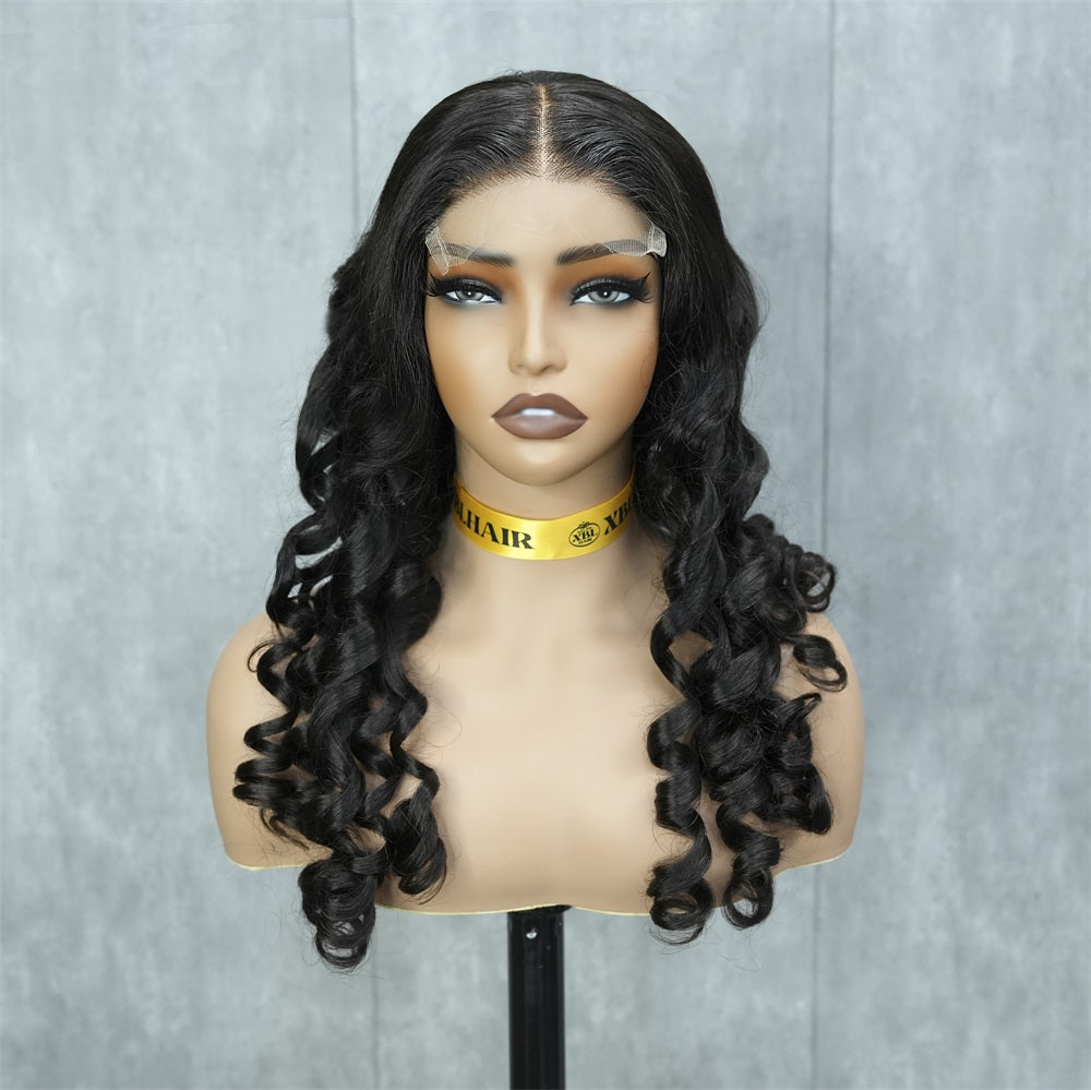 XBL Hair Miss Flawless Tiny Knots 5x5 HD Lace Wand Curl Wig 100% Human Hair Wig Single Doner Hair