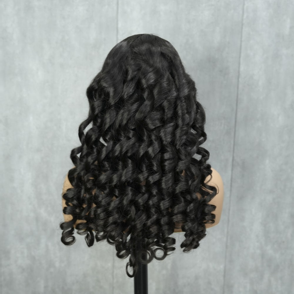 XBL Hair Miss Flawless Tiny Knots 5x5 HD Lace Wand Curl Wig 100% Human Hair Wig Single Doner Hair