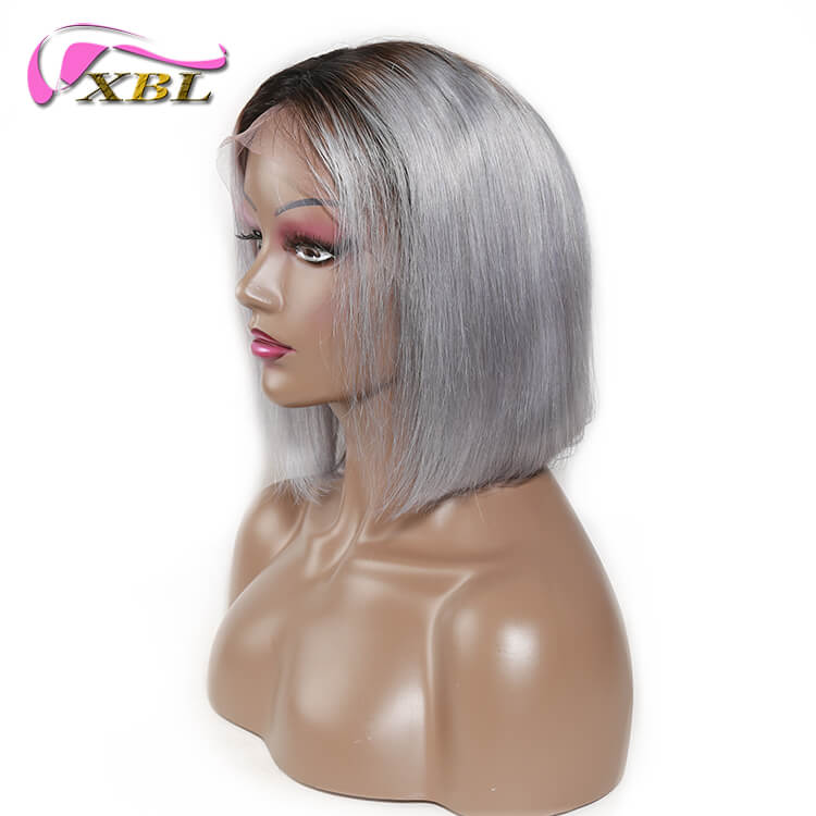 1bGrey Ombre Grey Bob Wig Platinum Lace Frontal Wigs