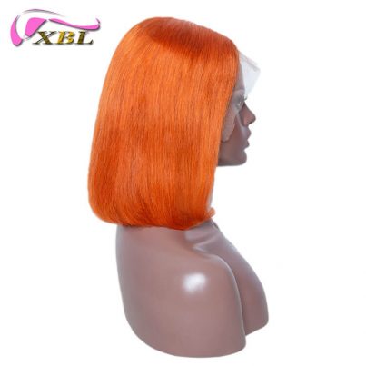 Orange Short Bob Wigs Color Lace Wigs Customized Hair Wig
