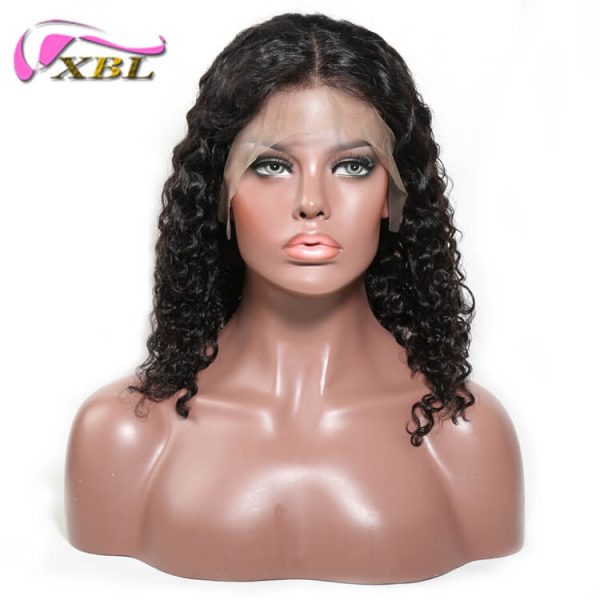 Deep Curly Hair Bob Wig Lace Front Wig Middle Part