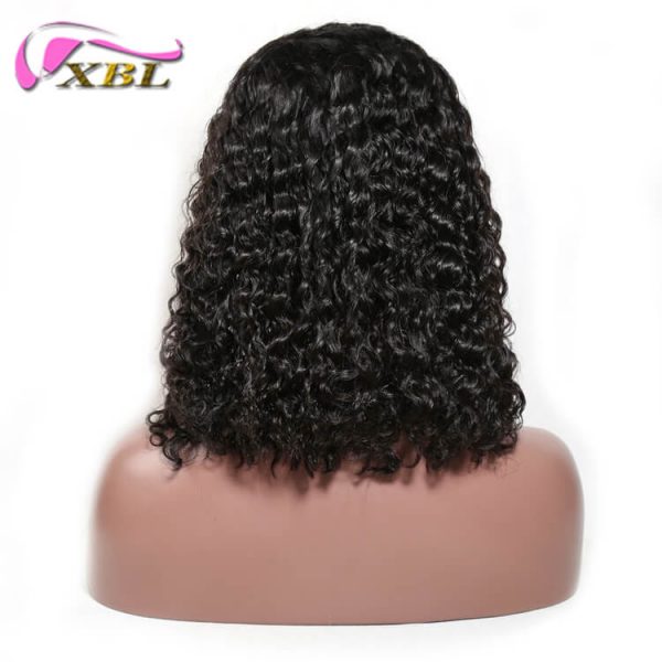 Deep Curly Hair Bob Wig Lace Front Wig Middle Part