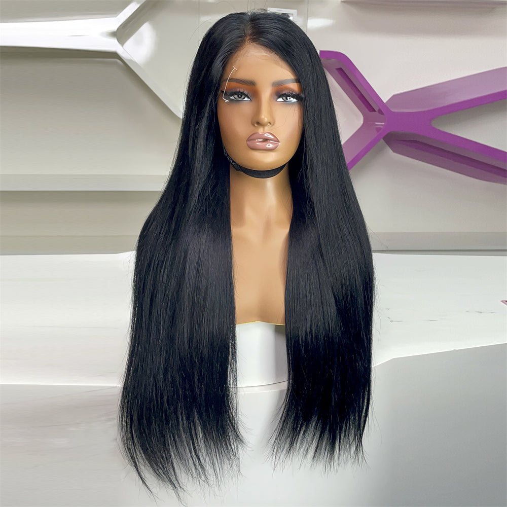 XBL Hair Jet Black #1 Straight Lace Front Wig 13x4/13x6 HD Lace Frontal Wig with Baby Hair Pre-plucked Hairline