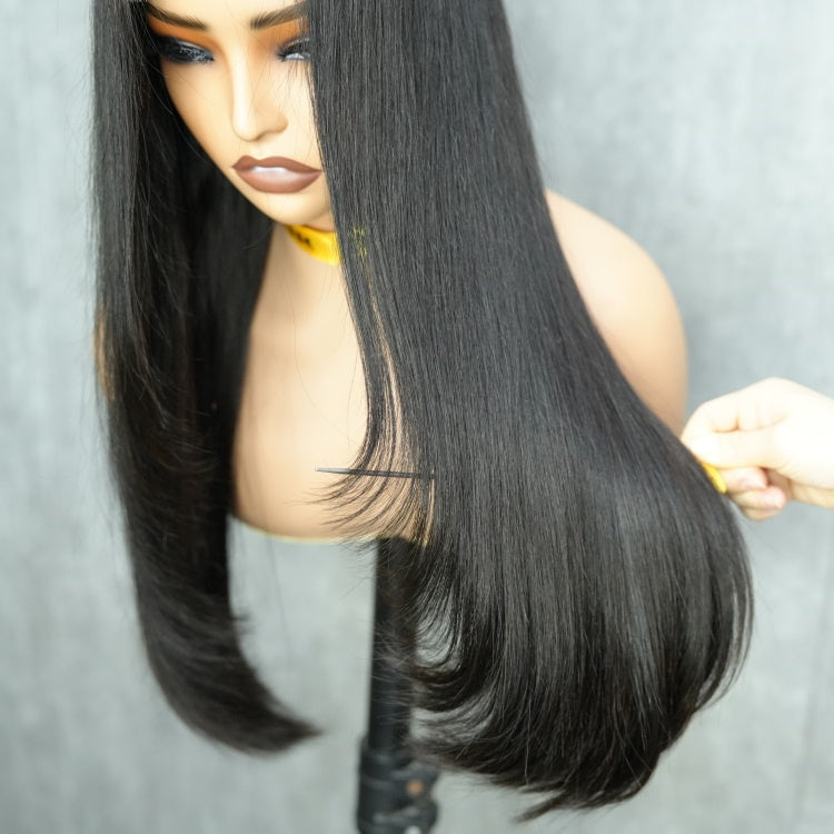 XBL Hair Layer-Cut Star Straight 5x5 HD Lace Closure Wig 250% Density Human Hair Wig