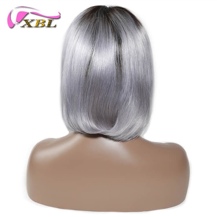 1bGrey Ombre Grey Bob Wig Platinum Lace Frontal Wigs